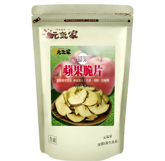 元氣家 蘋果脆片, 100g, 1包