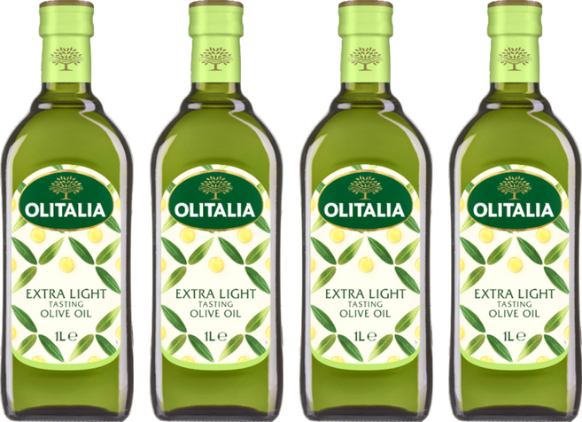 OLITALIA 奧利塔 精緻橄欖油 Extra Light 等級 耐高溫低油煙, 1L, 4瓶