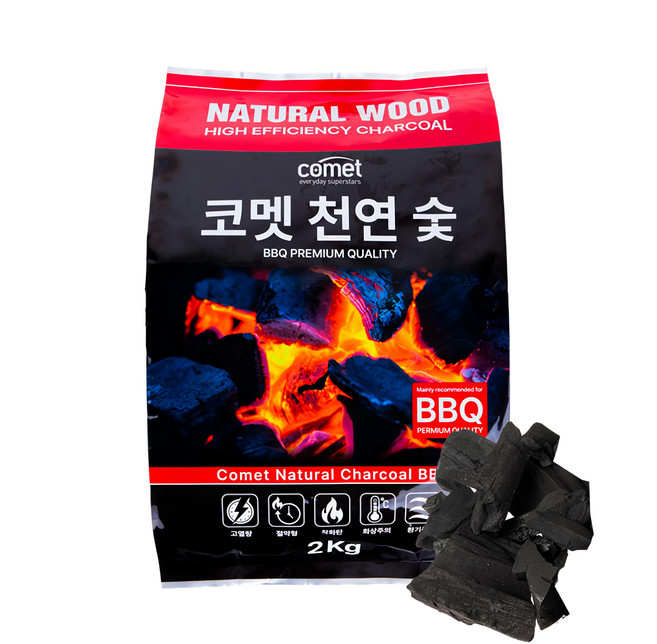comet 烤肉用木炭, 2kg, 1包