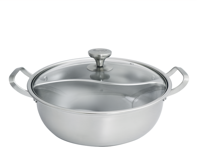 Maluta 瑪露塔 316不銹鋼鴛鴦火鍋, 33cm, 銀色, 1個