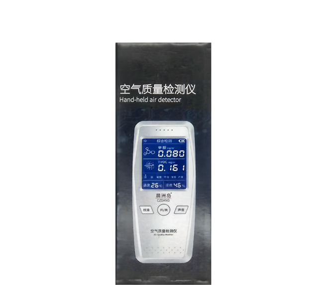 晨洲島 TVOC 甲醛空氣品質檢測儀 帶溫溼度 101B 白色 117g, 1台
