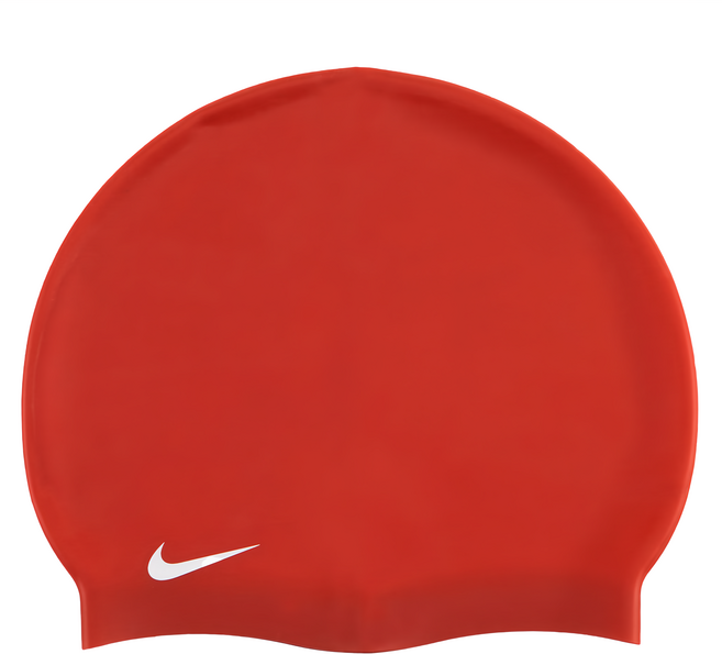 NIKE 耐吉 成人矽膠泳帽 93060-614, 大學紅, 1個