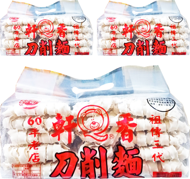 軒香 刀削麵, 900g, 3包