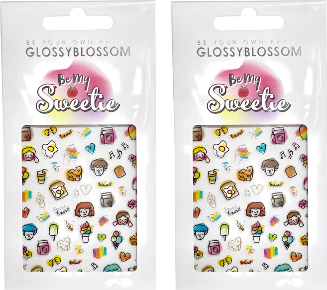 GLOSSYBLOSSOM Be My Sweetie 美甲貼, Sweet Friends, 2包