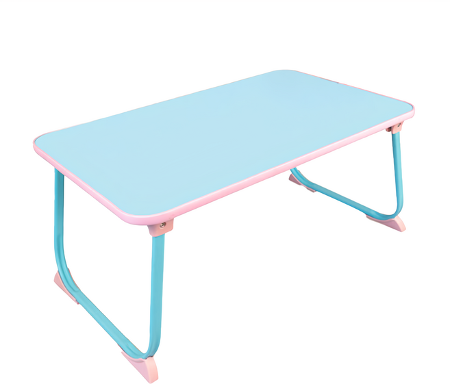 Cotton Field 棉花田傢飾 卡樂多功能輕巧彩虹折疊桌 MDF纖維密集板桌面 烤漆鐵管桌腳, 藍色