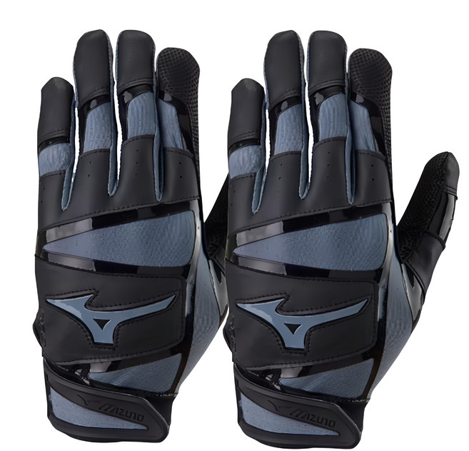 Mizuno 美津濃 303 羊皮打擊手套 1ETEA43307, 黑色 + 灰色, 1雙