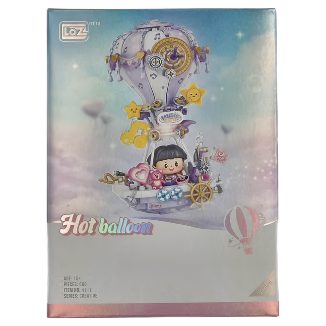 LoZ 積木玩具 音樂熱氣球 666片 4111 12.5 x 10.5 x 18cm 3歲以上, 1盒