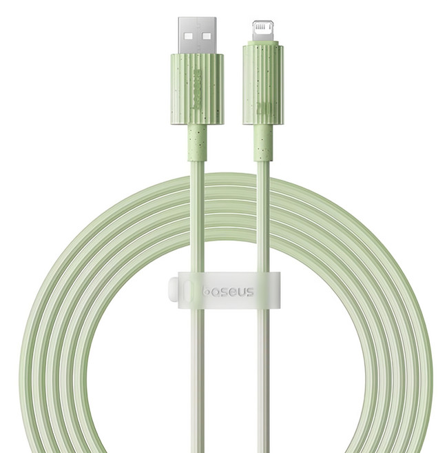 Baseus 倍思 環保系列 快充傳輸線 USB-iPhone 2.4A, 2m, 光合綠, 1條