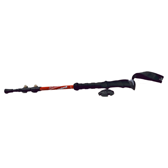 DIBOTE 迪伯特 外鎖式7075鋁合金登山杖 紅色 62cm 250g, 1支