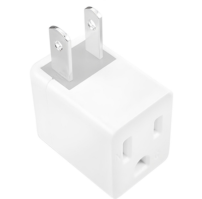 PowerSync 群加 3轉2電源轉接頭 L型 5.5 x 2.5 x 3.7cm 白色, 2個