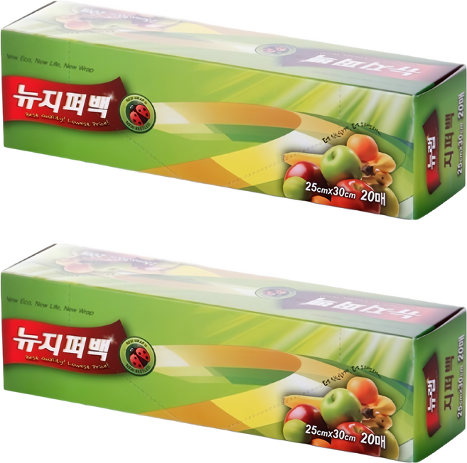 Newwrap 夾鏈保鮮袋, 中號(25 x 30cm), 20入, 2盒