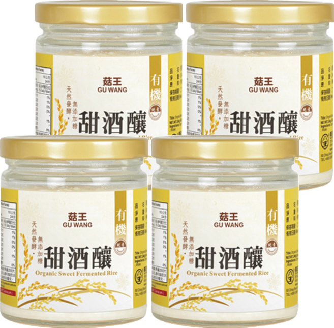 菇王 有機甜酒釀, 240g, 4罐