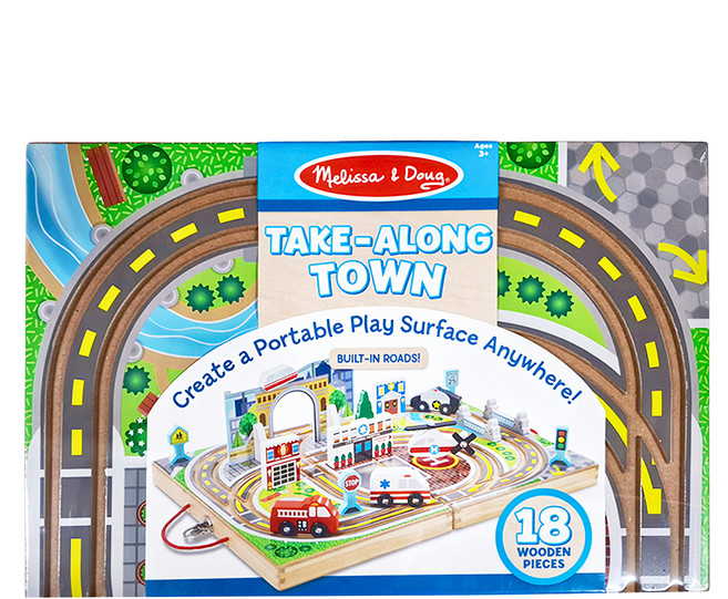 Melissa&Doug 瑪莉莎 帶著走寶盒 30141 適用3歲以上, 小小城鎮, 1個