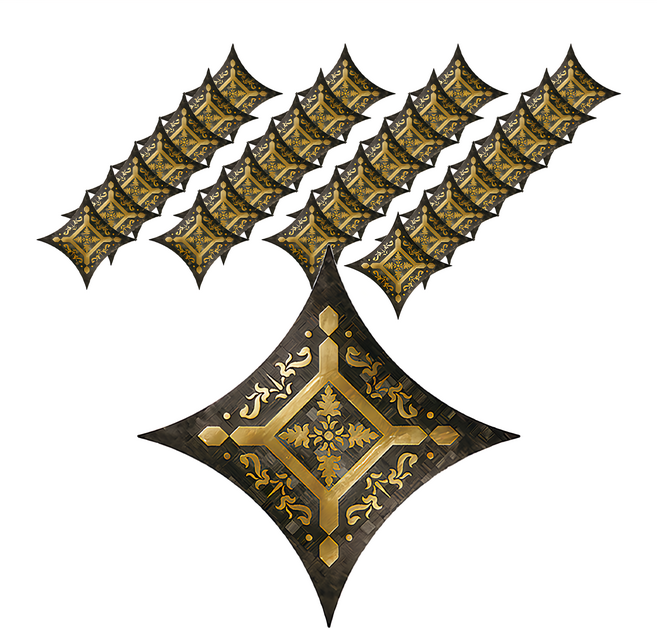 JIAHON 嘉鴻 磁磚對角貼紙 36片, 黑金色