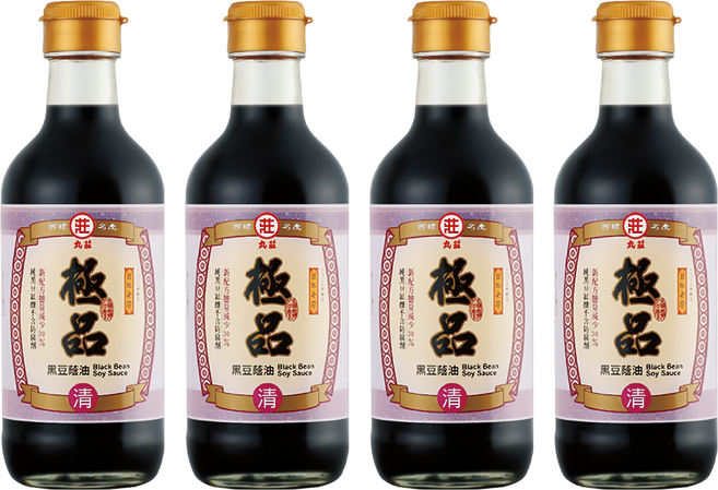 丸莊醬油 極品黑豆蔭油清 台灣契作黑豆 天然釀造 無添加防腐劑, 300ml, 4瓶