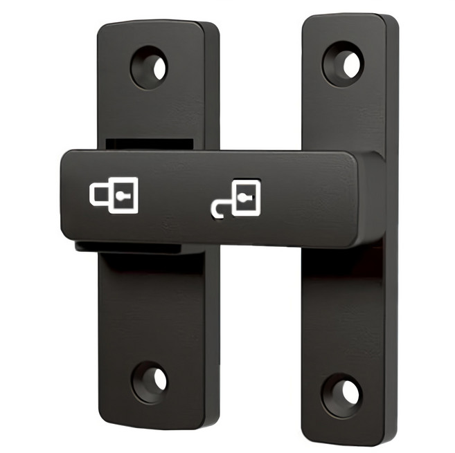 夜光防盜門鎖 平面款, 黑色, 1個