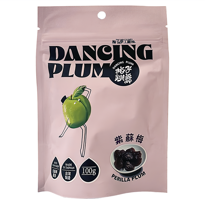 梅子夢工廠 梅子跳舞系列 紫蘇梅, 100g, 1包