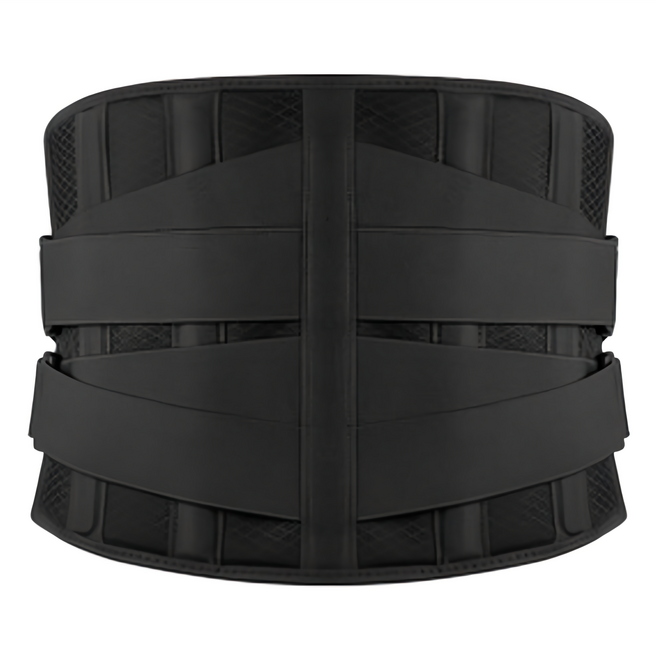 LEADER X 雙重加壓透氣護腰帶 固定腰托 舉重腰帶 XL, 黑色, 370g