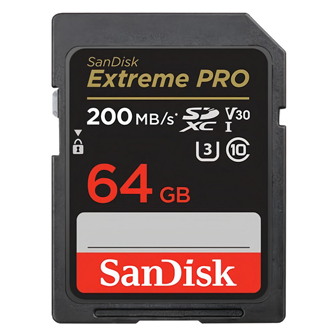 SanDisk 晟碟 Extreme Pro SDXC V30 U3 C10 UHS-I 200MB/s R 90MB/s W 記憶卡, 64GB, 1個