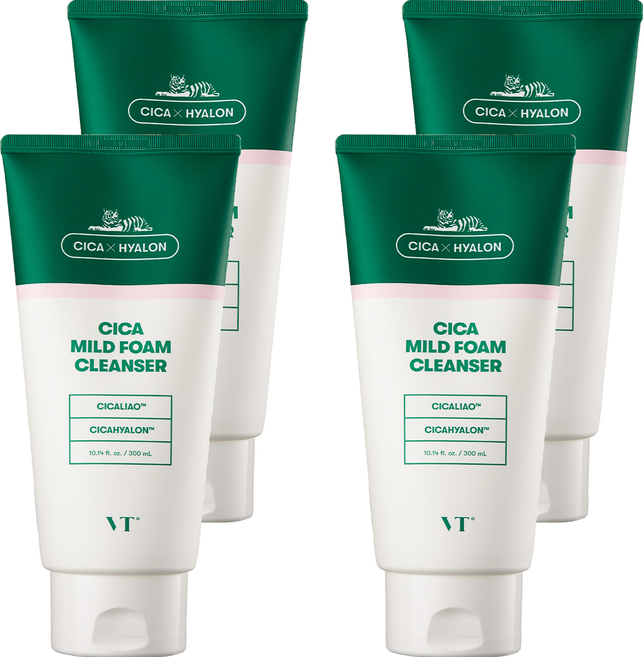 VT COSMETICS 老虎積雪草泡沫洗面乳, 300ml, 4件