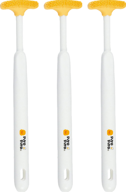 PiYOPiYO 黃色小鴨 舌苔清潔刷 - 保持口腔乾淨和清爽, 3支