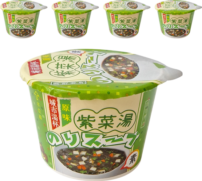 CITYSOUP 城市湯杯 原味紫菜湯 香菇風味, 5.25g, 5個