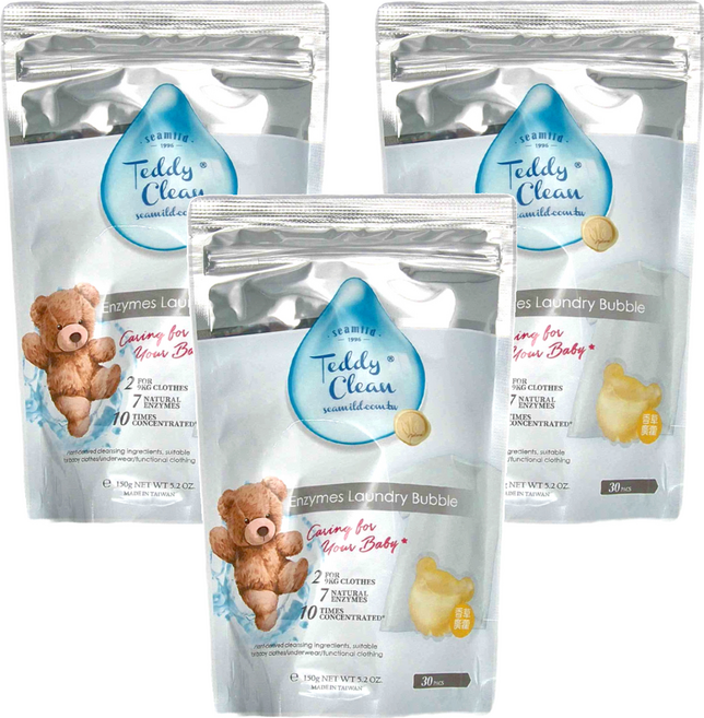 清淨海 純淨泰迪 植萃酵素洗衣膠囊 香草廣藿 150g, 30顆, 3個