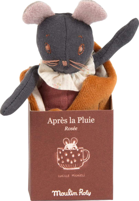 Moulin Roty 雨後系列 安撫玩偶, 迷你黑鼠, 1個