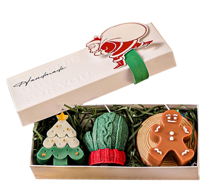 Mass 生活好物 聖誕節香薰蠟燭 香氛蠟燭禮擺飾盒, 310g, 花香, 1盒