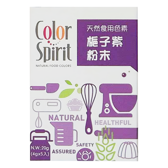 Color Spirit 梔子紫色素粉末, 20g, 1盒