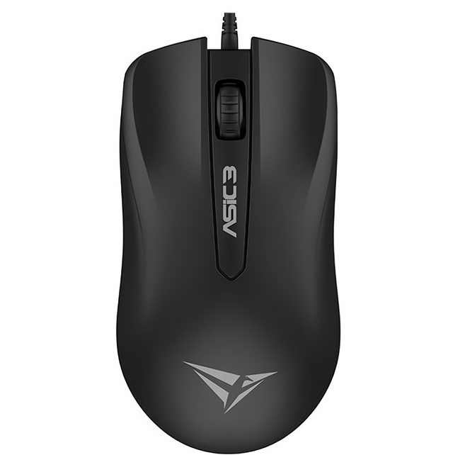 ALCATROZ ASIC 3 USB 精密光學有線滑鼠 1600DPI, 黑色