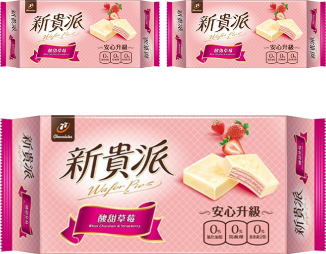 77 新貴派 草莓煉乳 9個, 117g, 3包