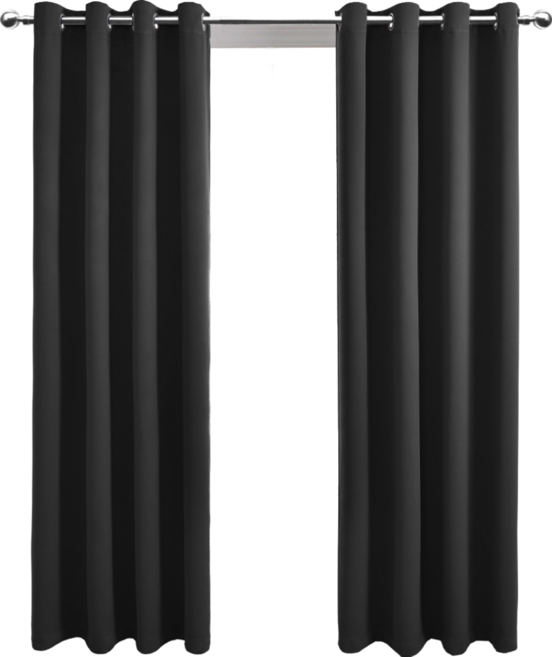 comet home 打孔式隔熱遮光窗簾, 黑色, 1件