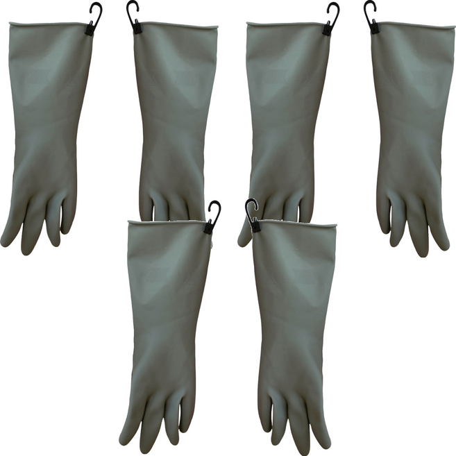 comet Kitchen 掛勾式橡膠手套, 灰色, L(手圍21cm x 長度33cm), 3雙