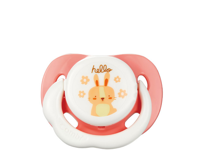 Combi 康貝 極淨日用安撫奶嘴 亞洲寶寶適用 小兒齒科醫生監製齒顎設計 奶嘴內部可清洗, 0歲以上, 櫻粉兔, 1個