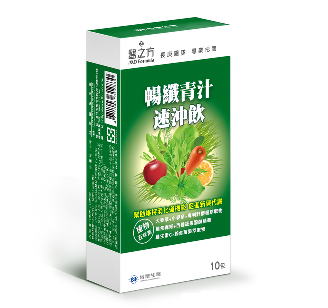 台塑生醫 MD Formula 醫之方 暢纖青汁速沖飲 5g, 10入, 1盒