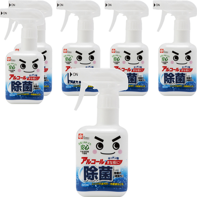 LEC 激落君 防菌電解水 砧板/刀具/食器/廚房冰箱/微波爐清潔抗菌 不含介面活性劑 日本製造, 320ml, 6瓶