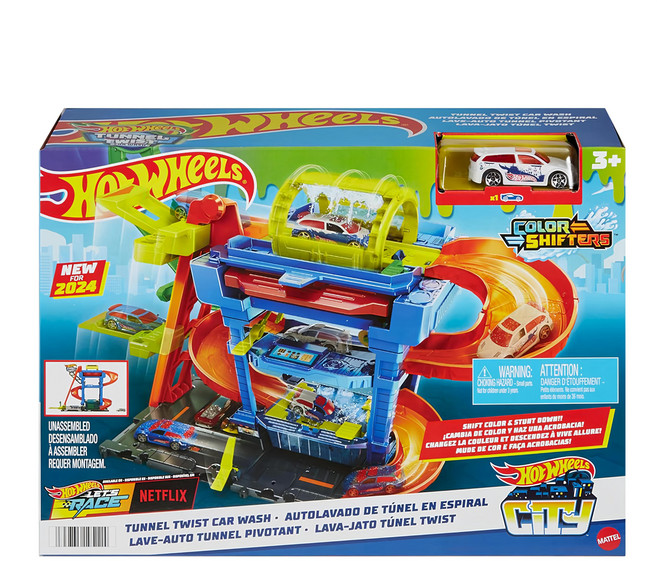 Hot WHeeLs 風火輪 城市主題洗車場 轉一轉!洗一洗!泡一泡!, 洗車場 多色, 1盒