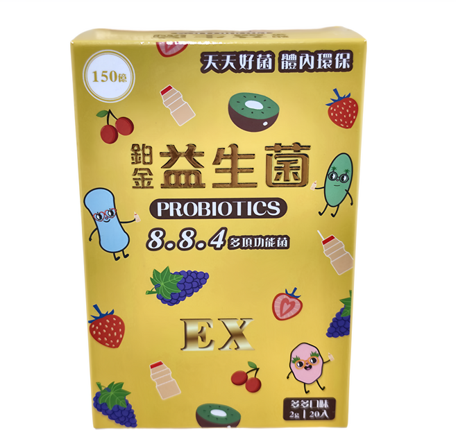 豐成生技 鉑金益生菌粉包EX 多多口味 奶素, 20包, 2g, 1盒