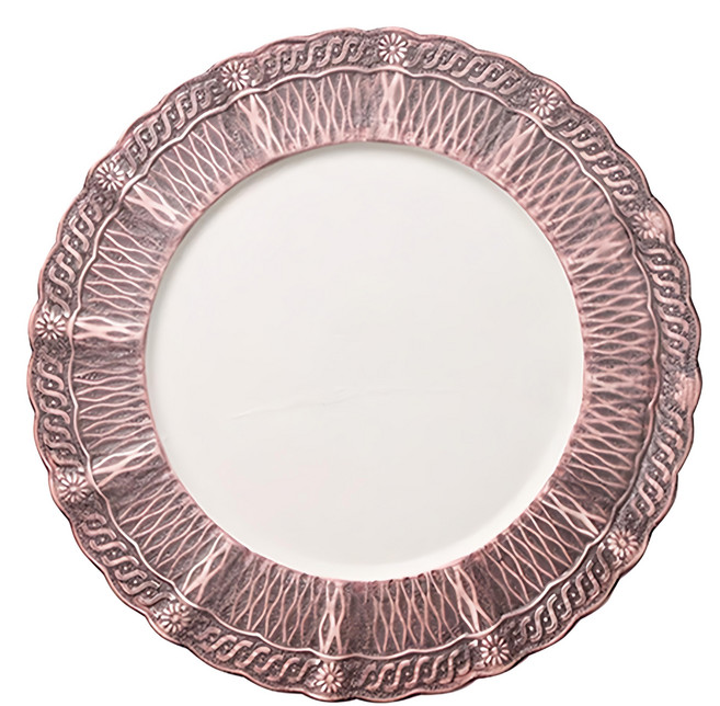 WANDU 瓦讀 觀日陶瓷平盤 精緻餐具, 粉色, 1個