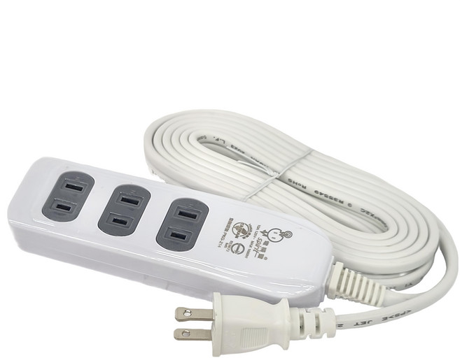 spirit 電精靈 台灣製造 側邊插座 4插過載延長線 MAX1650W 125V, 4.5m, 白色, 1條