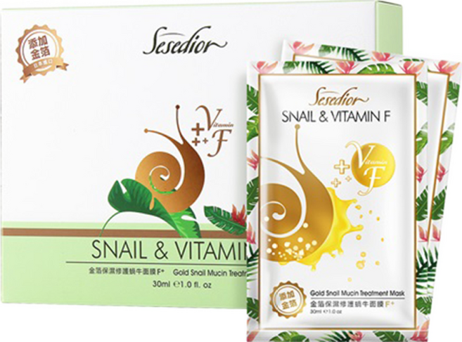 Sesedior 希希娣兒 台灣公司貨 金箔保濕修護蝸牛面膜 30ml, 20片, 1盒