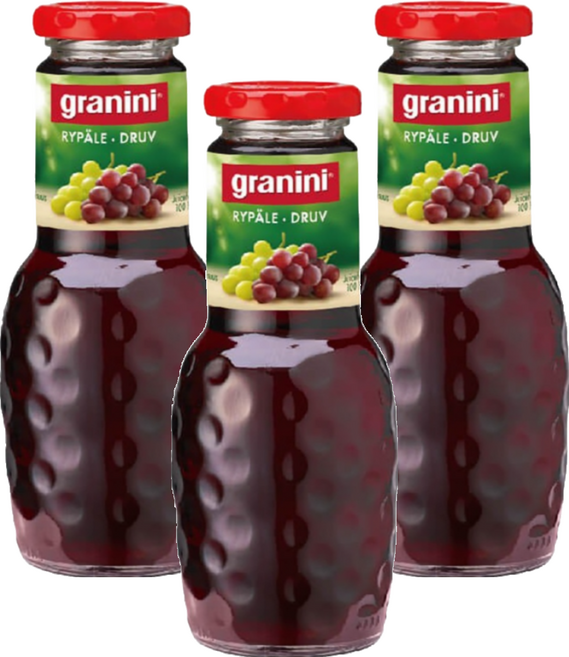 granini 100%葡萄汁, 250ml, 3瓶