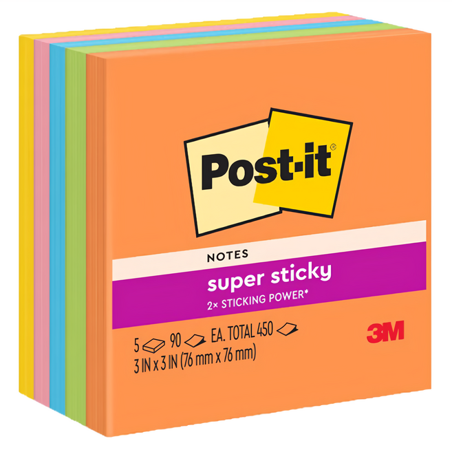 3M Post-it 利貼 狠黏便條紙紙磚, 654-5SSEB, 450張, 1組