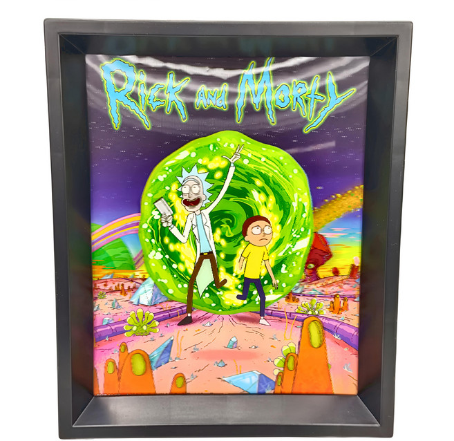 PYRAMID INTERNATIONAL 瑞克和莫蒂RICK AND MORTY -PORTAL 傳送門 3D海報 含框, 黑色