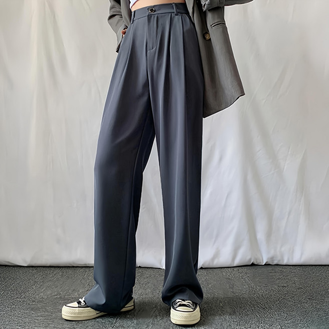 女款 多巴胺 顯瘦長腿西裝褲 寬褲 HL668