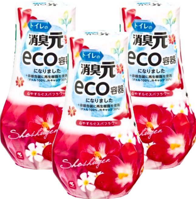 KOBAYASHI 小林製藥 消臭元 廁所芳香消臭劑 療癒花香, 400ml, 3瓶