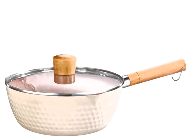 日式麥飯石不沾帶蓋雪平鍋, 22cm, 1個