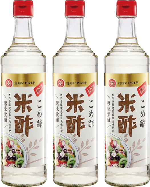 十全 米醋 100%台灣糯米釀製 口感濃郁渾厚, 300ml, 3瓶