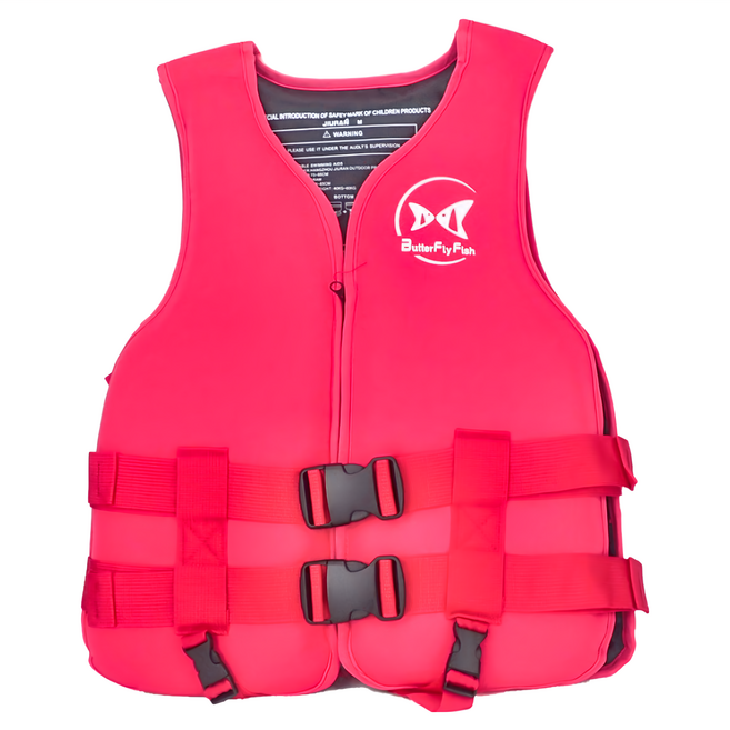 ButterFly Fish 蝴蝶魚 浮力衣 LVT2301 適用體重20-120公斤 適用身高115-195公分 抗蝕塑鋼拉鍊, 紅色